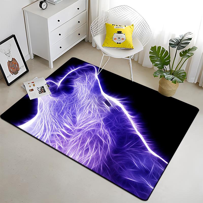 3D Wolf Carpet Forest Moon Night Floor Mats for Living Room Bedroom Entrance Door Mat Rug Non-slip Chair Mats Bathroom Carpet
