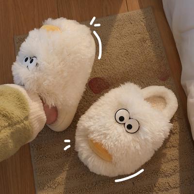 Dames Winter Huis Katoenen Pantoffels Anti-Slip Dikke Zool Koppels Nieuwe Leuke Cartoon Pluche Warme Binnen Pantoffels Pluche Katoenen Schoenen