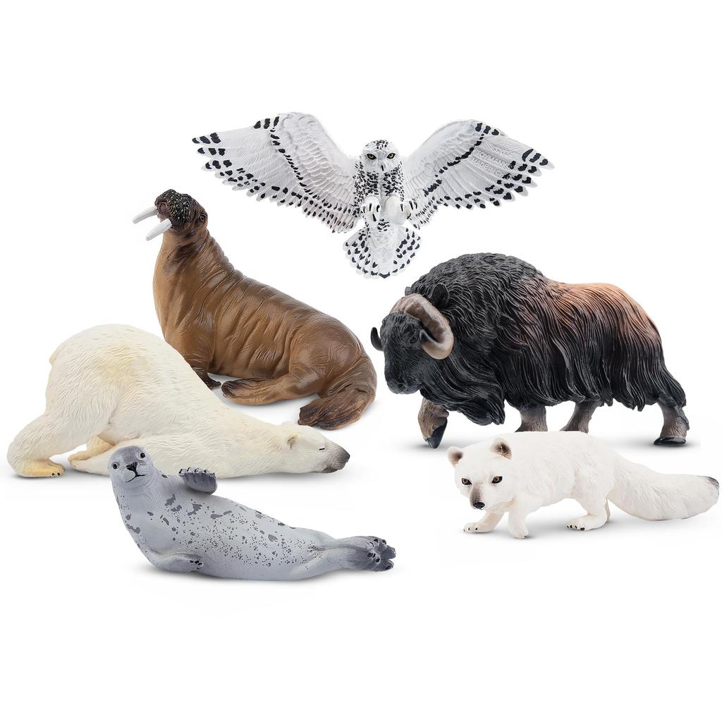 TOYMANY 12-Piece Arctic Animal Figure Set, Realistic Arctic Animal Models, Popular Animal Toys, Birthday Gifts, Decorations, Christmas, New Year's