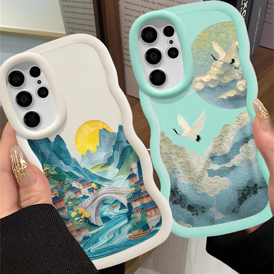 Bergkunst Weiche Handyhülle für Samsung Galaxy S24 S21 S23 Plus S25 S20 FE A26 A25 S22 Ultra A34 A24 A36 A55 A54 A35