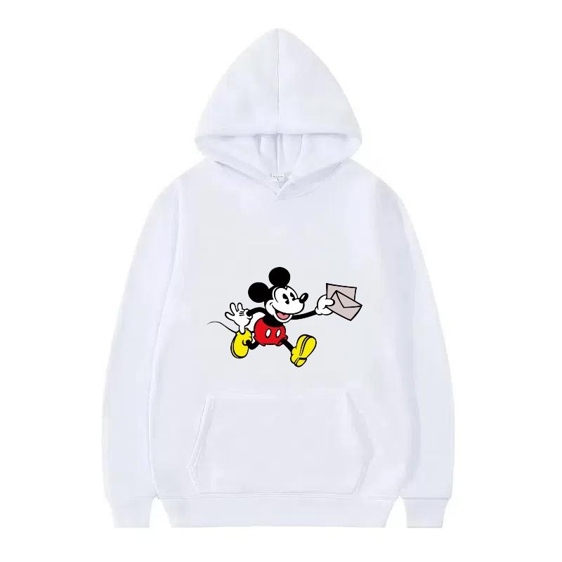 Disney Mickey Mouse Pattern Woman Fleece Sporty Loose Grey Winter Tops Clothing Pullovers Ladies Cheap Hoodies Men Sweatshirts