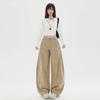 Damen Patchwork Cargohose im amerikanischen Retro-Stil mit weitem Bein