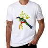 Illustration Of The Cuban Trogon Or Tocororo Tshirt Basic Casual Wear Short Sleeve Top Tshirt