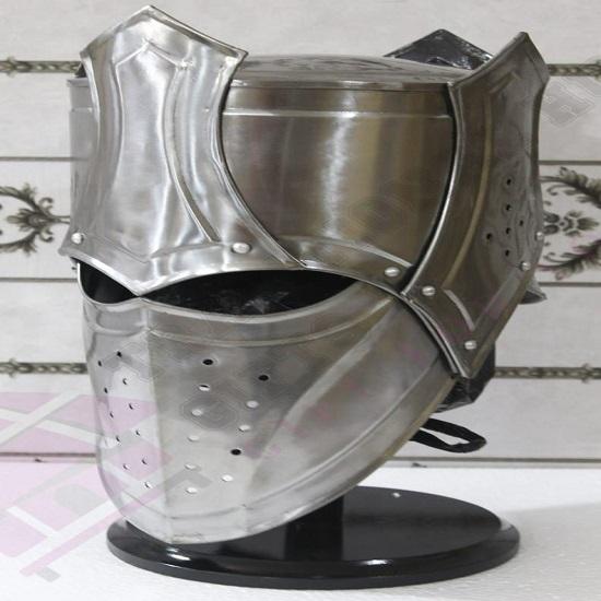 Royal Handicraft  Antique Bespoke SCA HNB 16 Gauge Steel Mediaeval Combat Pig Faced Bascinet Helmet