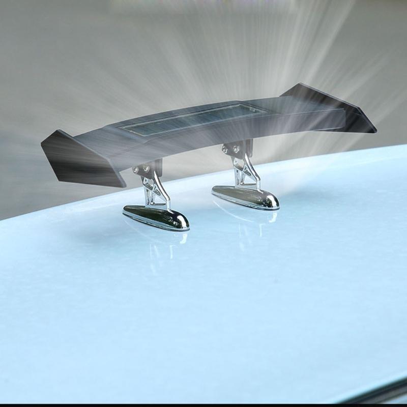 Adjustable Solar LED Rear Spoiler Wing Racing Flashing Lamp Air Deflector Decor