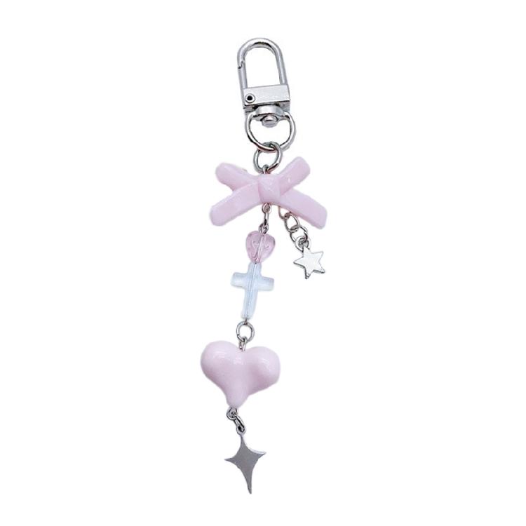 Cute Heart Butterfly Bowknot Charm Pendant Phone Straps Pocket Keychain Strap
