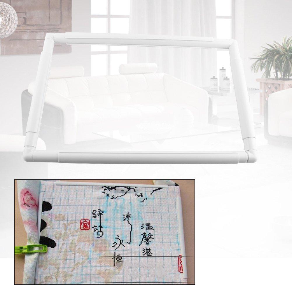 Large Rectangular Plastic Clip Frame for Embroidery, Cross Stitch, and Quilting Needle Point Tools (43.1*27.9cm)