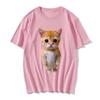 Grappige Kattenprint Dames Casual T-shirt Heren Zomer T-shirt Meisjes Jongens Casual Modekleding
