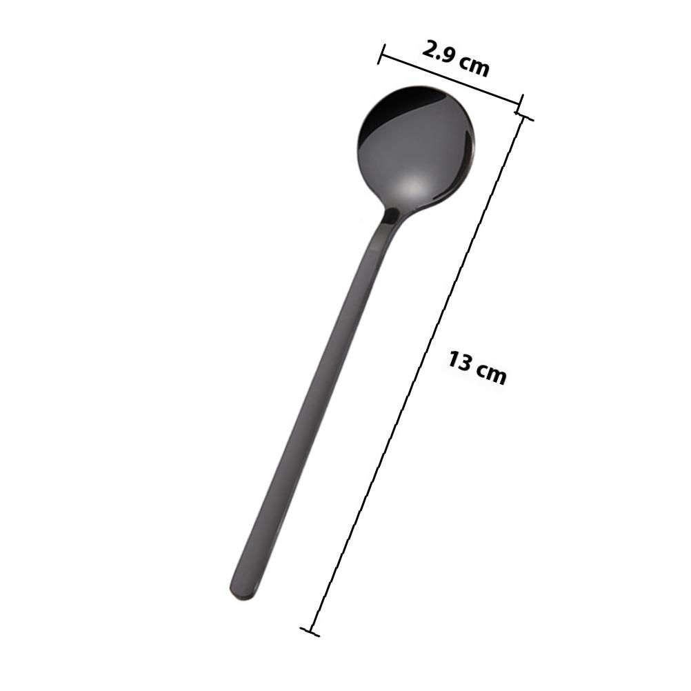 6 pcs 13Cm Stainless Steel Coffee Spoon Round Polished Teaspoon For Tea Espresso Dessert Stirring Sugar Kitchen Use