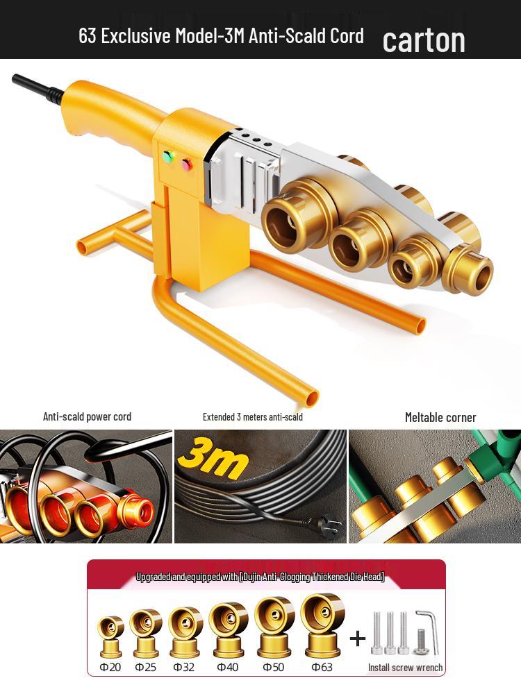 Nanhan PPR Pipe Hot Melt Welding Tool, 20-63mm, Constant Temperature for Household Hydroelectric Applications