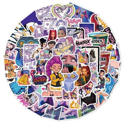 60pcs K-POP DEMON HUNTERS HUNTR/X Cartoon Graffiti Stickers Phone Guitar Laptop Notebook Suitcase Waterproof Sticker Kids Toys#C
