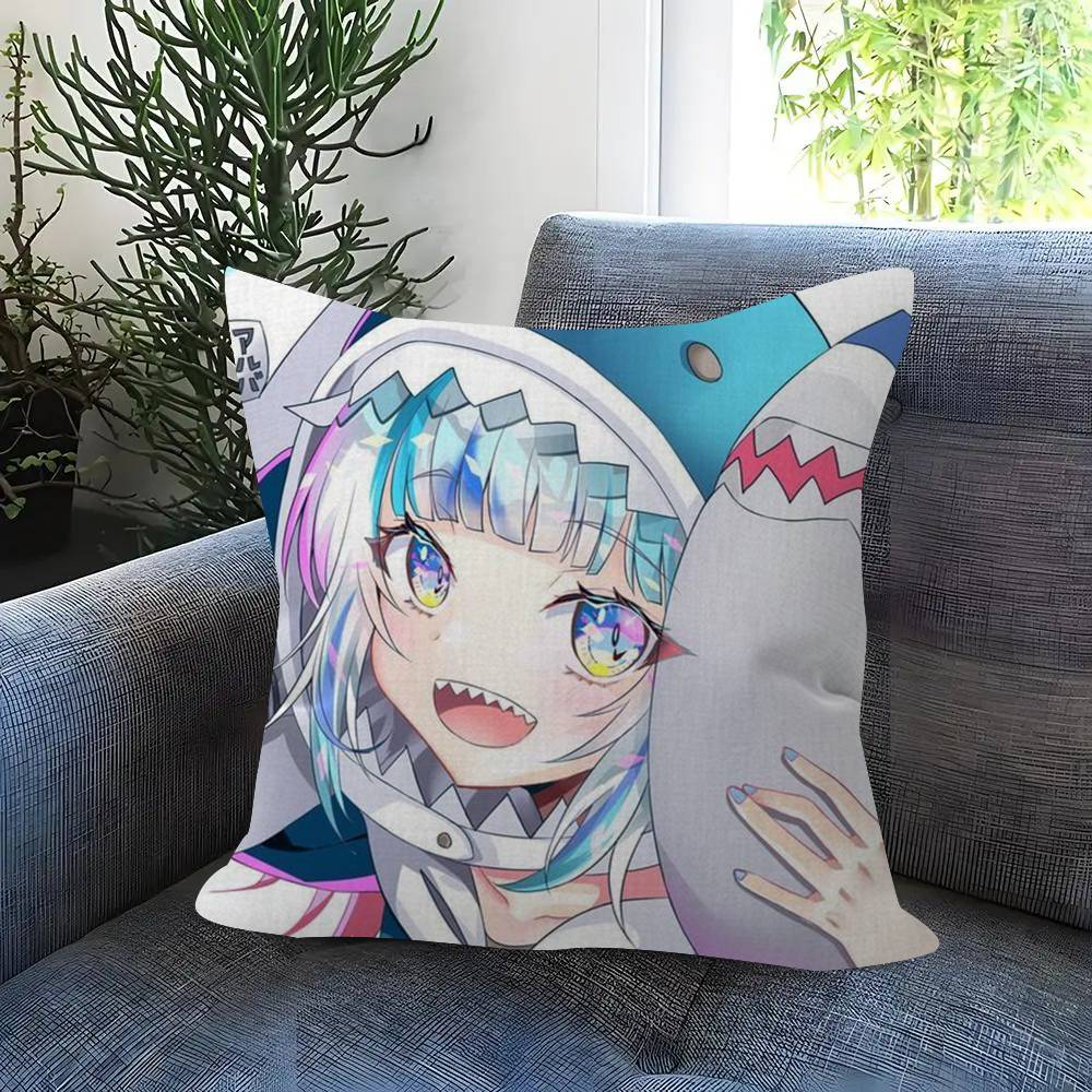 Anime Gawr cute Gura Personalized Pillow Cover Kids Bedroom Wild Party Decor Pillowcase kid Birthday shower Gift