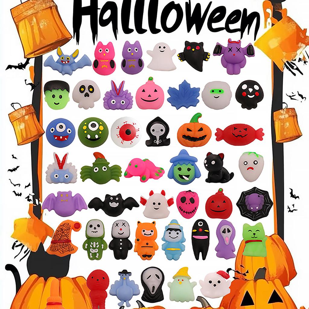 Halloween Gruppenteigknetmusik, Entspannende Fingerfreigabe-Spielzeuge, Geist Fledermaus Kürbis Quetsch- und Druckentlastungs-Artefakt