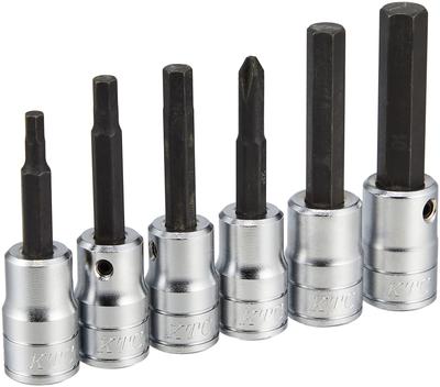 Kyoto Tool Hexagon Bit Socket TBT306H (KTC) 9.5mm (3/8 Inch) Set, 6-Piece Set,