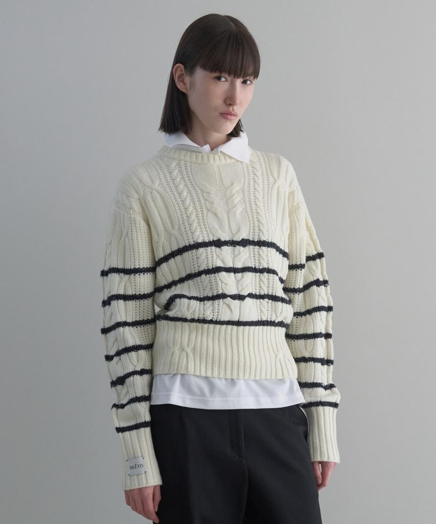 Dito Low Gauge Cable Pullover [Ivory]