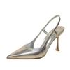 New Women's High Heels Sandals Pointed Toe Shoes Sexy Slingback Woman Slippers Summer Trend Designer Dress Pumps Sandals