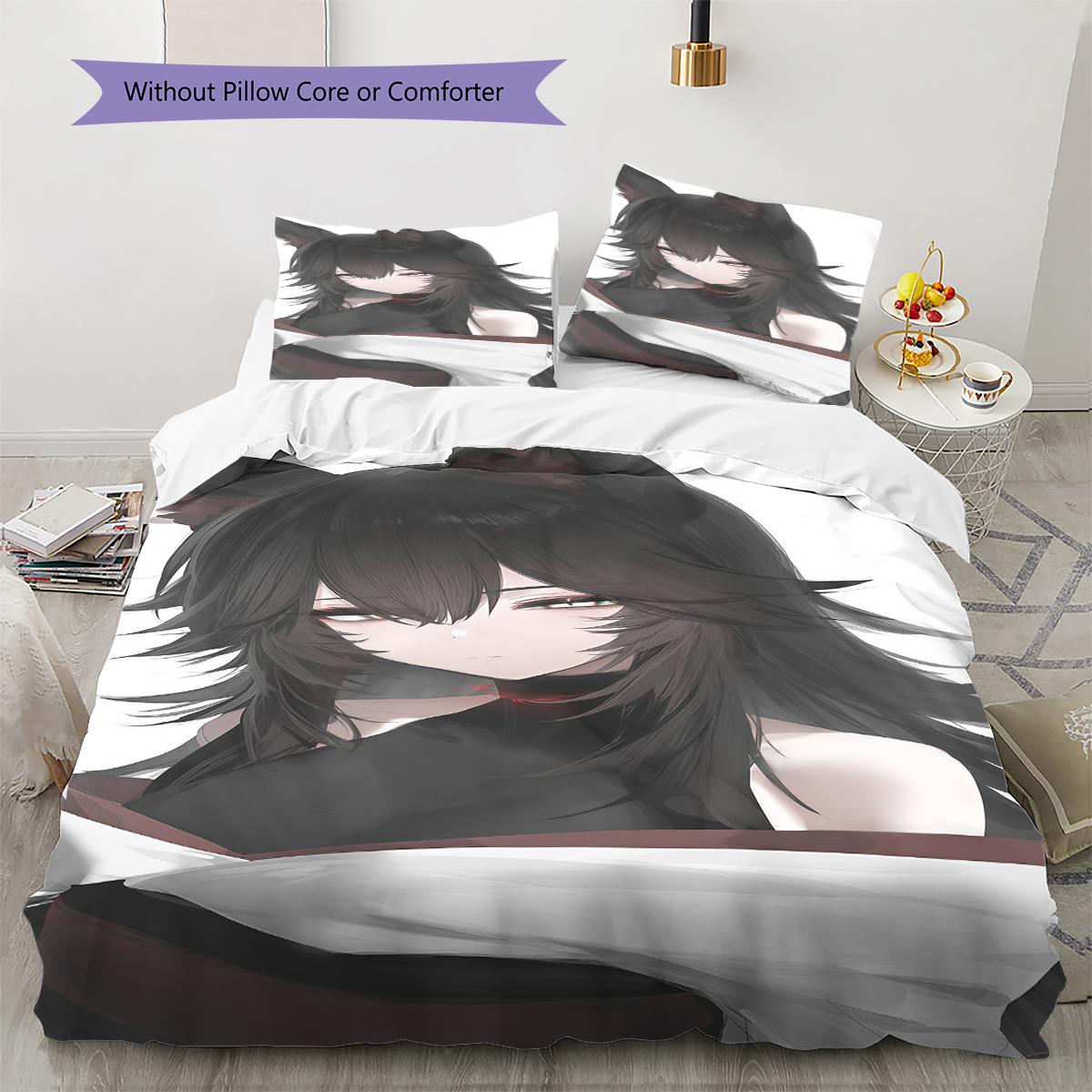 

Постільна білизна з аніме-малюнком Комплект ковдри Наволочка Декор для дому Подарунок на день народження (1 * підковдра + 2 * наволочка, без наповнювача) 135x200cm