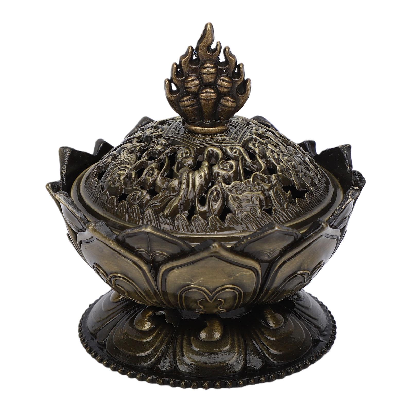 

Incense Holder Vintage Zinc Copper Alloy Flower Shaped Incense Bowl Home Decoration Bronze бронзовий