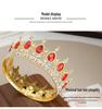 Baroque Alloy Teardrop Crown Headpiece for Bridal Photography and Coming-of-Age Celebrations