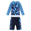 2Pcs Strand Schwimmen Bade Cartoon Shark Fisch Wellen Floral Print Bademode Lange Ärmel Tops Mit Shorts