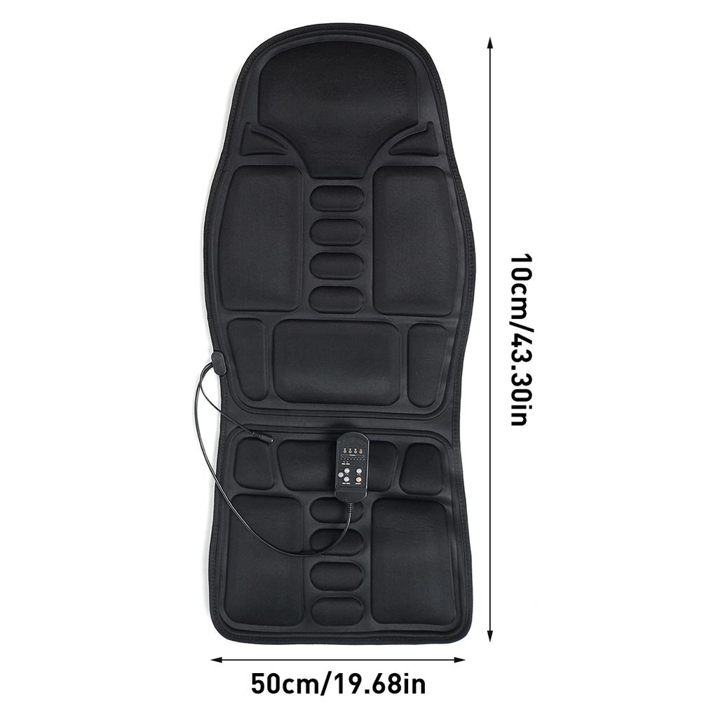 12W Chair Cushion Car Home Heating Vibrator Car Seat Chair Massager Office Lumbar Neck Mattress Pain Relief Electric Back Massager AC 110-230V