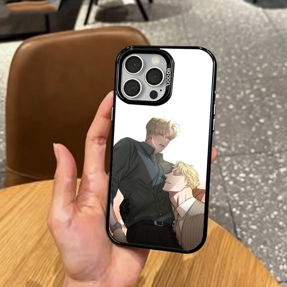 BL Manhwa R-roses And Champagne Phone Case For iPhone17,16,15,14,13,12,11 Plus,Pro Max Colored Silver Plated Inside Cover