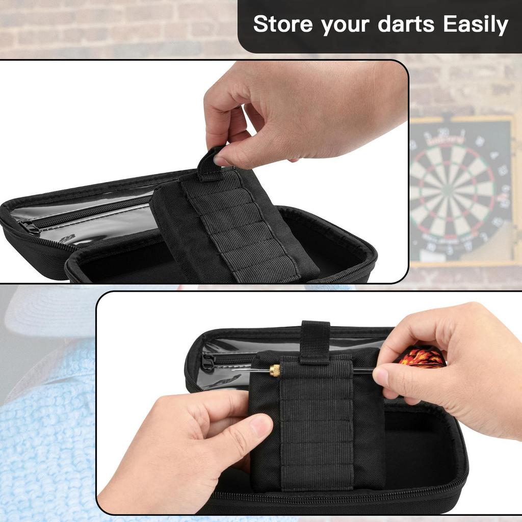 Dart Storage Holder Carrying Bag Darts Organizer with 6 Elastic Bands Multipurpose Dart Carrying Cases Darts Protective Case