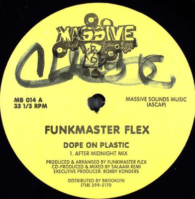 Disco de 12 polegadas FUNKMASTER FLEX - Dope On Plastic MB014 Massive B 1993 Rap & Hip-Hop/R&B Americano Usado
