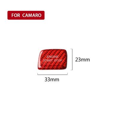 Fits For Chevrolet Camaro 2017-2019 Car Accessoriesrear Hard Carbon Fiber One Button Start Button Protective Cover Car Patch Red