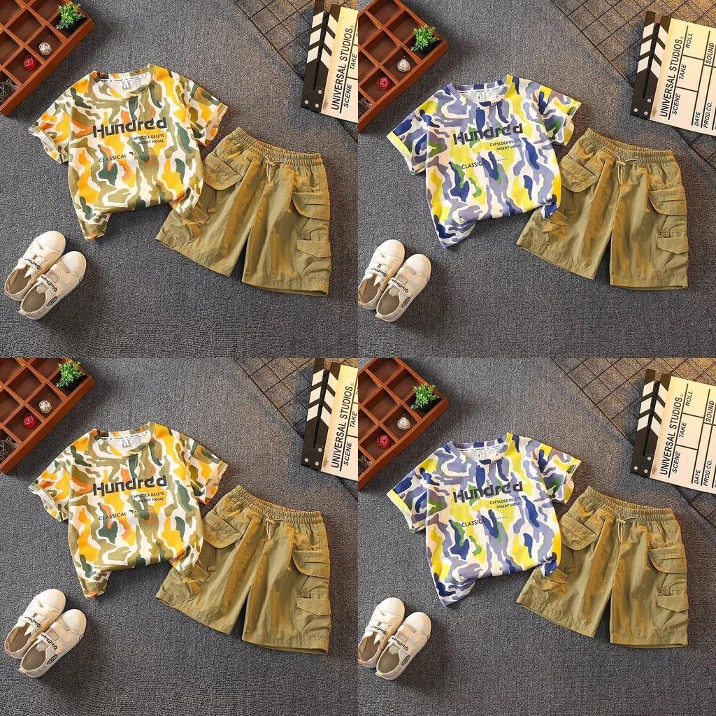 Stylish Boys Summer Outfit 2024 Trendy Two Piece Short Sleeve Cotton Set For Ages 3 To 8