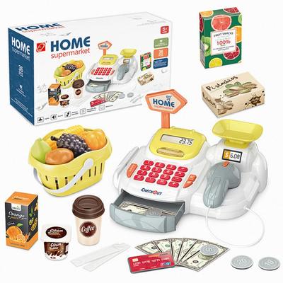 TRESTREE Cash Register Toy, Refrigerator, Cashless, Educational Toy (Yellow), Ages 6+
