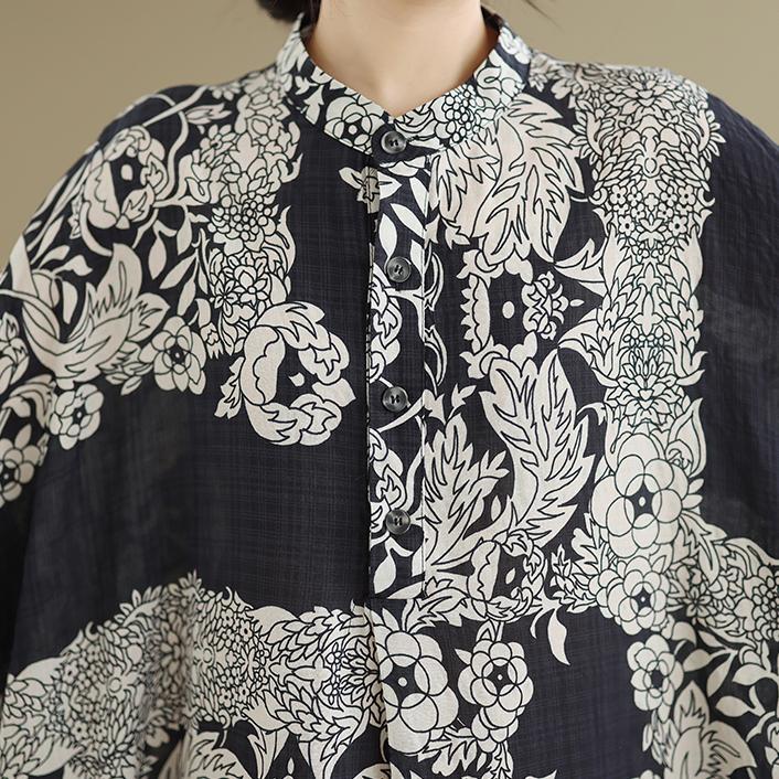 DIMANAF New 2026 Women Plus Size Spring Summer Beach Long Dress Lady Loose Oversize Maxi Floral Print Cotton Vintage Black