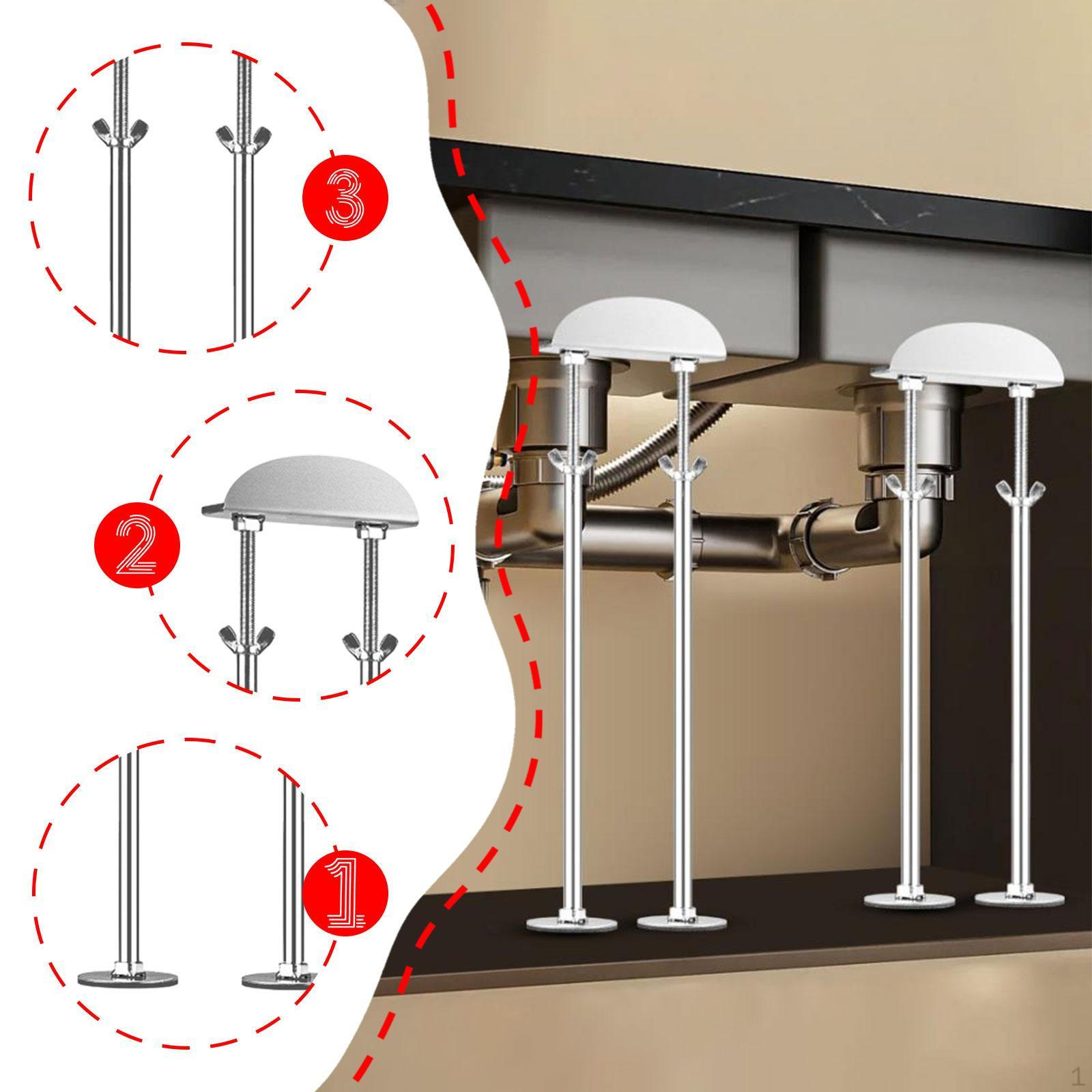 

2 штуки Кронштейн для мойки под столешницу Регулируемые опоры Ремонтная система Стабильный Легкий Портативный 47 to 57cm