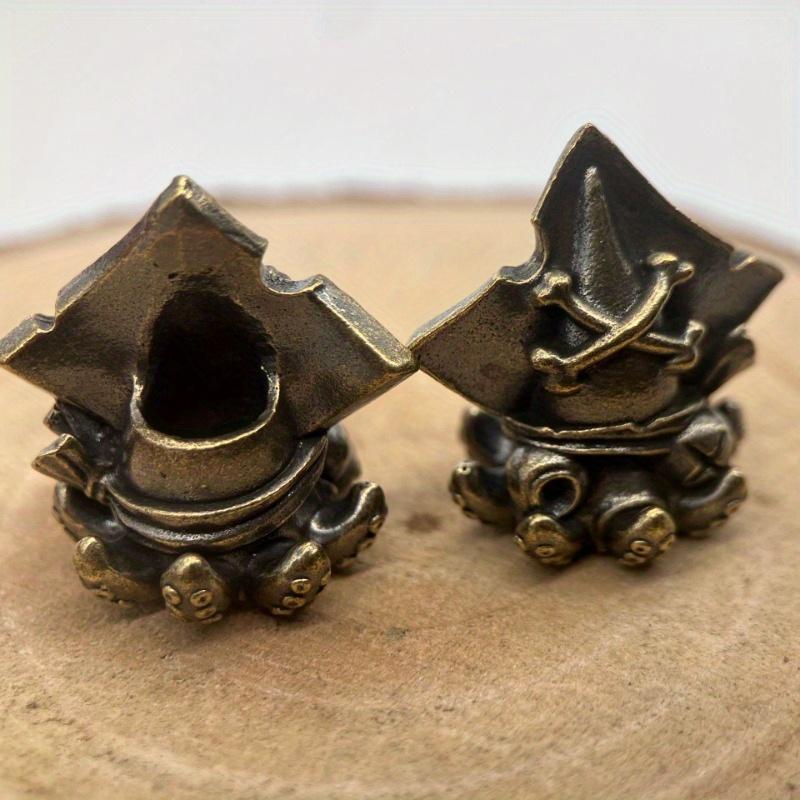 

Бусина для ножа из латуни в виде черепа кальмара, подвеска для уличного инструмента, аксессуары для плетеных браслетов своими руками, брелок, шармы для шнурка brass