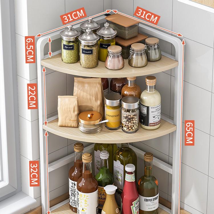 Corner Kitchen Storage Rack - Triangle Seasoning Organizer