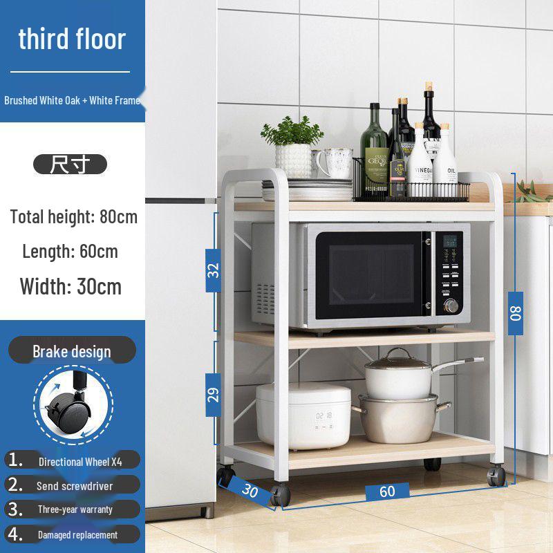 Freestanding Multi-Layer Kitchen Storage Rack for Microwave & Cookware