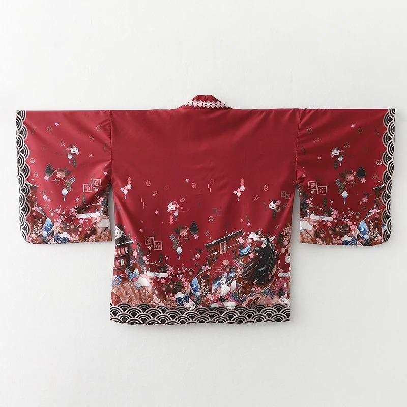 Summer Loose Japanese Samurai Kimono Streetwear Cardigan Cosplay Harajuku Women Men Traditional Clothing