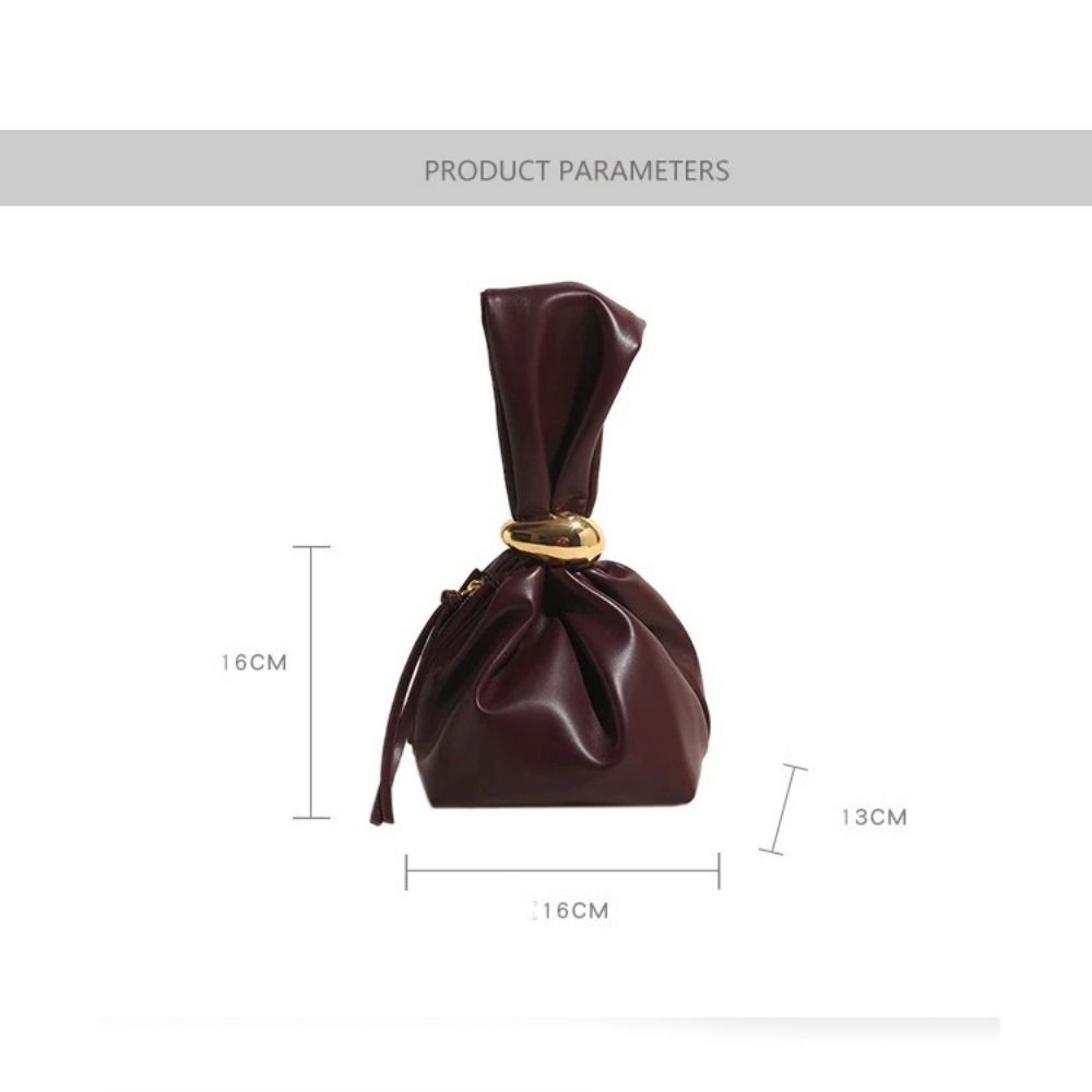 New Fashion Soft Leather Clutch Bag Luxury Designer Retro Mini Bucket Pouch Party Evening Bags Women Pleated Handbag