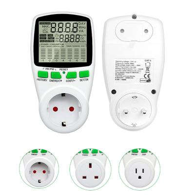 Eu/us/uk Plug Smart Ac Power Meter Wattmeter Billing Socket Plug Type Digital Lcd Voltage Current Frequency Electricity Monitor