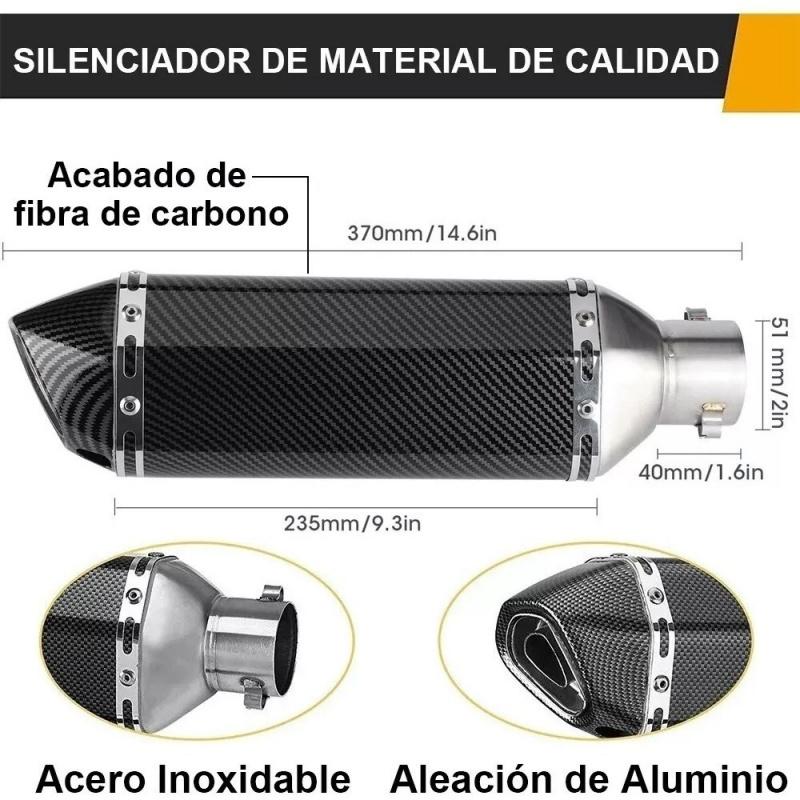 Universal Carbon Fiber Motorcycle Exhaust With DB Killer Adapter Full Accessories 51mm Slip On Escape Moto For All Motorcycles