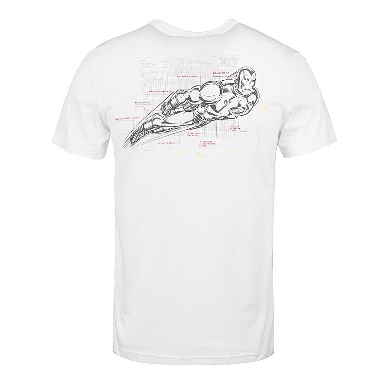 Adidas X Marvel Iron Man Logo Breathable Crew Neck Short Sleeve T-Shirt Men T-Shirts White DM7763
