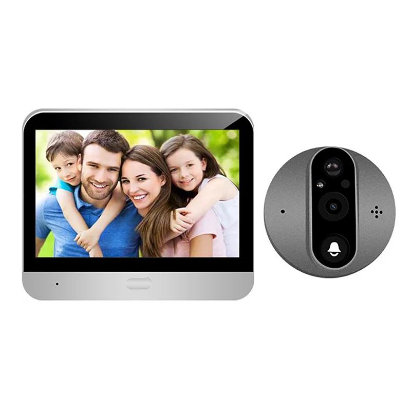 3MP WiFi Smart Tuya Peephole 5000mAh Doorbell Door Eye Camera Infrared Alexa Google Video Intercom Door Cameras Home Security