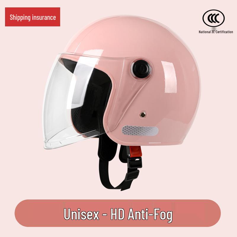 Unisex C-Certified Electric Vehicle Helmet - Anti-Fog, All-Season Warm Safety Gear for Autumn/Winter