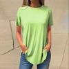 Moda dame ocazional umăr pozitiv decolteu rotund culoare solidă cu mânecă scurtă pulover Top