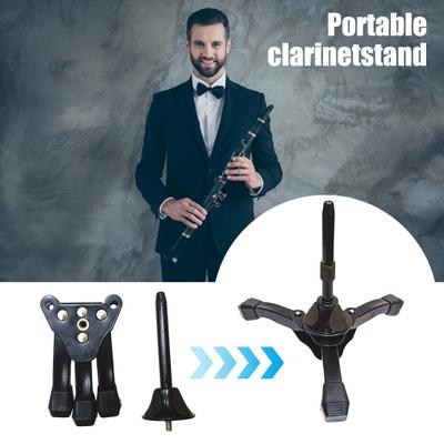 Yousheng Clarinet Stand Portable Flute Clarinet Tripod Stand Foldable Wind Instrument Holder for Oboe Flute Clarinet Straight Saxophone