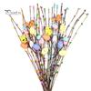 26Pcs Artificial Easter Spray Vines with Pastel Eggs And Berries Spring Floral Stems Easter Egg Twig Branches for Floral Arrangement Home Decor