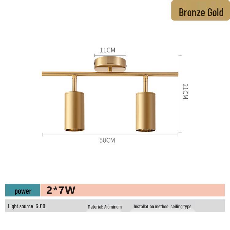Nordic Rose Gold LED Track Spotlight, 7W Surface Mounted Ceiling and Background Wall Display Light.