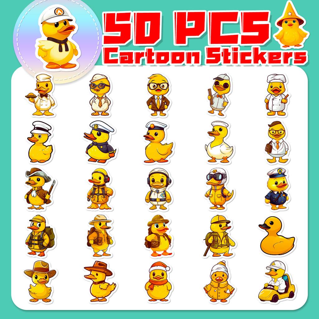 50 Various Cute Stickers for Little Yellow Duck Cartoon New Products Internet Celebrity Little Yellow Duck Animal Graffiti Stickers
