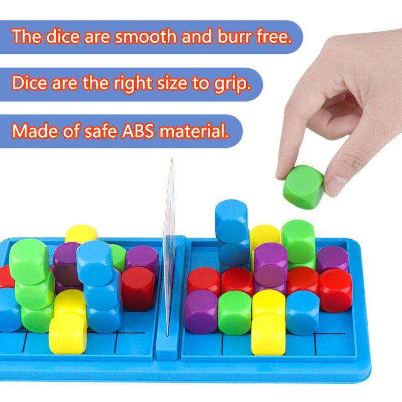 Children Sensory Thinking Training Party Games 3D Space Dice Color Sorting Memory Card Set Board Games Educational Toys For Kids