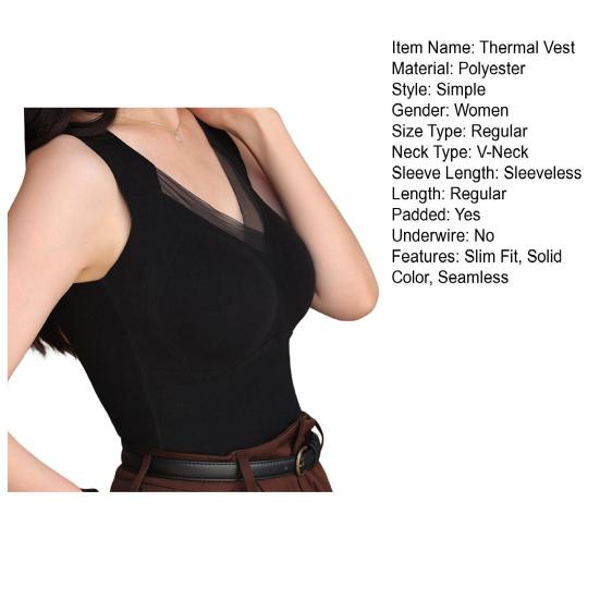Graphene DE Velvet Heated Vest Elastic Fabric V-Neck Design 3D Seamless Cup Warm Inner Layer Bottoming Tops Autumn Winter Innerwear